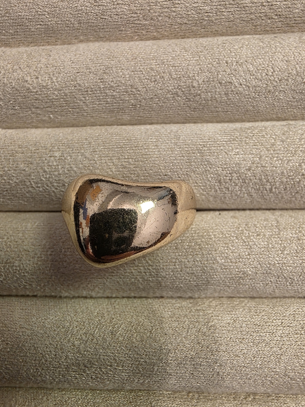 Gold-Tone Puffy Heart Ring - Women's Jewelry